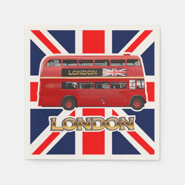 The Red Double-Decker London Bus Napkins (Front)