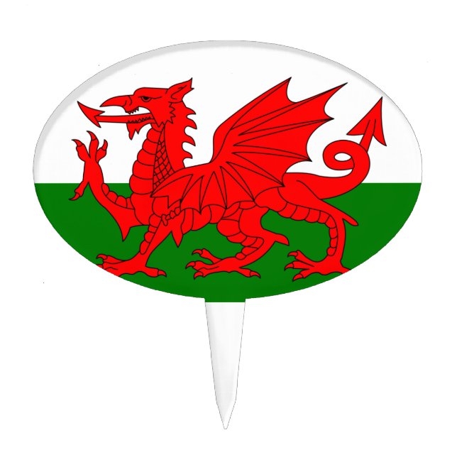 The Red Dragon [Flag of Wales] Cake Topper (Front)