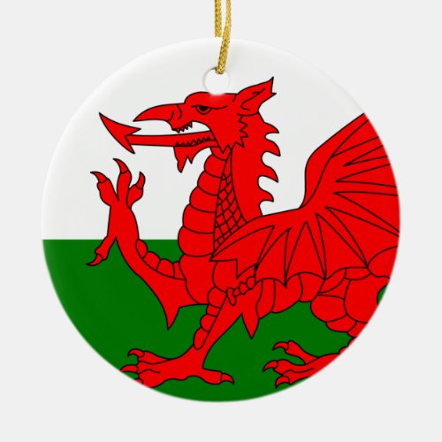 The Red Dragon Flag of Wales Ceramic Ornament