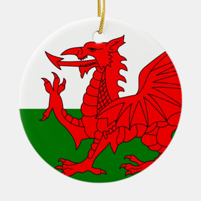 The Red Dragon [Flag of Wales] Ceramic Ornament (Front)
