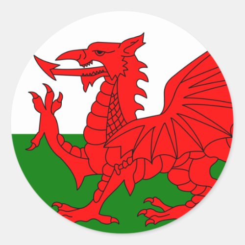 The Red Dragon Flag of Wales Classic Round Sticker