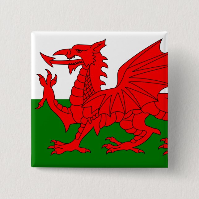 The Red Dragon [Flag of Wales] Pinback Button (Front)