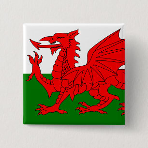 The Red Dragon [Flag of Wales] Pinback Button