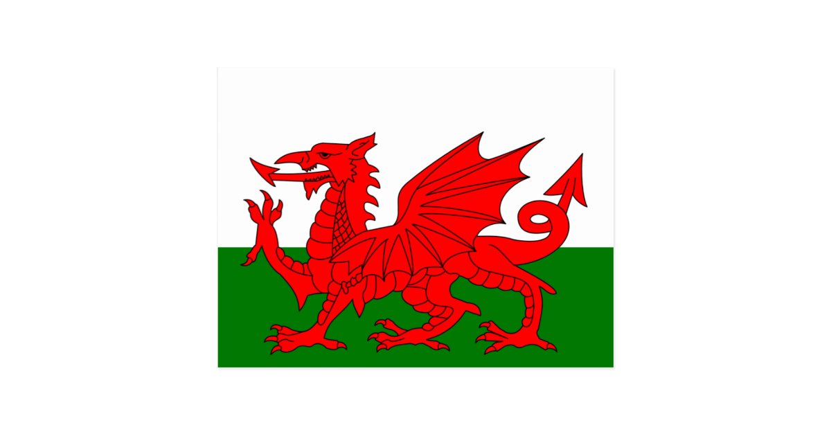 the red dragon flag of wales postcard zazzle com postcard birthday invitations