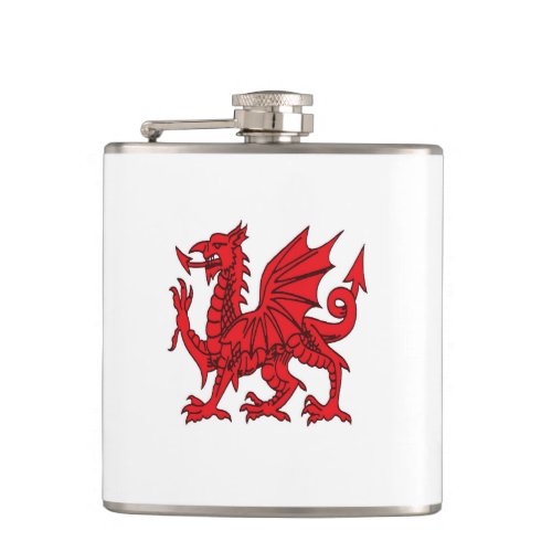The Red Dragon or Y Ddraig Goch Isolated Flask