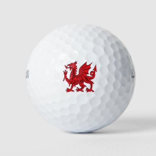 The Red Dragon or Y Ddraig Goch Isolated Golf Balls