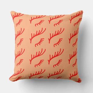 The Red Eyelashes in Peach Frame Design Pattern    Throw Pillow