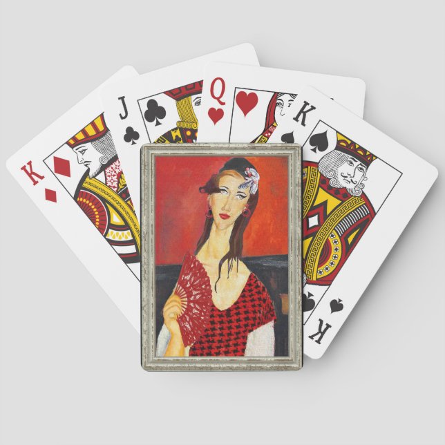 The Red Fan (based on Modigliani's painting) Poker Cards (Back)