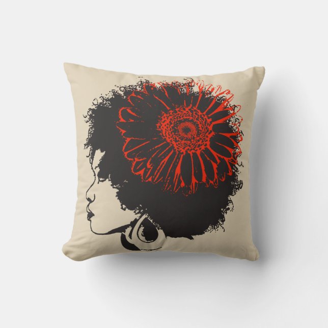 The Red Flower2 Throw Pillow (Front)
