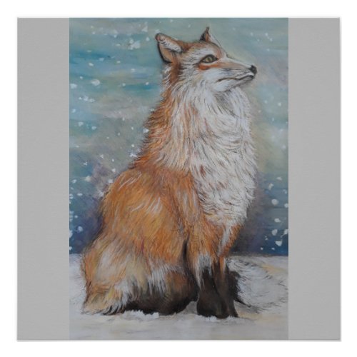 The red fox and the Arctic winter Poster