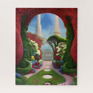 The Red Gardens Fantasy Digital Art Jigsaw Puzzle