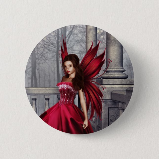 The Red Glamour Fairy Button (Front)