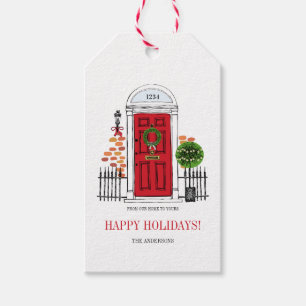The Red Holiday Christmas Door Gift Tag