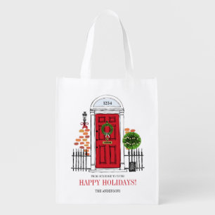 The Red Holiday Christmas Door Reusable Bag