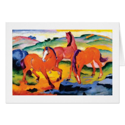 The Red Horses by Franz Marc Card