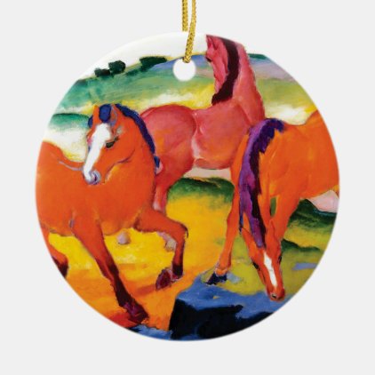 The Red Horses by Franz Marc Ceramic Ornament
