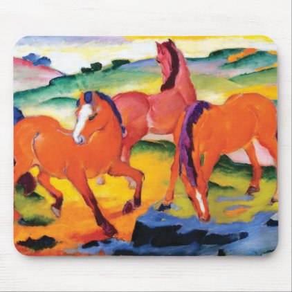 The Red Horses by Franz Marc Mouse Pad