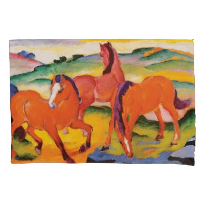 The Red Horses by Franz Marc Pillow Case