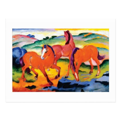 The Red Horses by Franz Marc Postcard