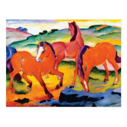 The Red Horses by Franz Marc Postcard