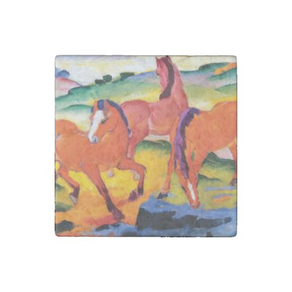 The Red Horses by Franz Marc Stone Magnet