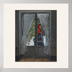 The Red Kerchief by Monet - Square Poster