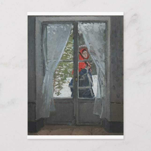 The Red Kerchief, Portrait of Mrs. Monet (1873) Postcard (Front)