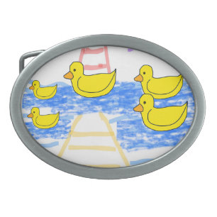 The Red Lighthouse and the Yellow Duck Pier Belt Buckle