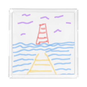 The Red Lighthouse and the Yellow Pier Tray