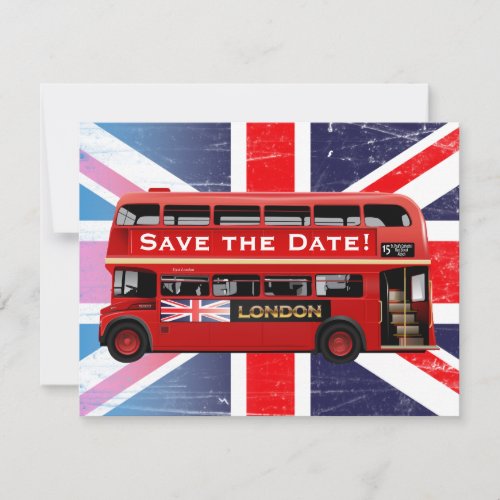 The Red London Double Decker Bus Invitation