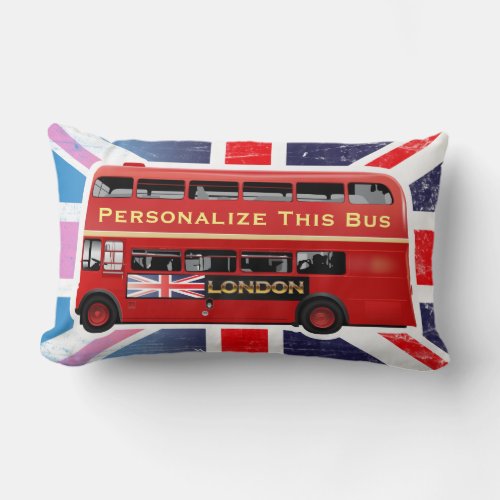 The Red London Double Decker Bus Lumbar Pillow