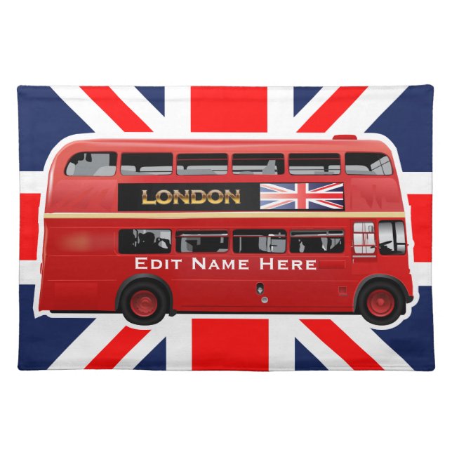 The Red London Double Decker Bus Placemat (Front)