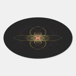 The Red Medallion By Alexandra Cook aka Linandara Oval Sticker