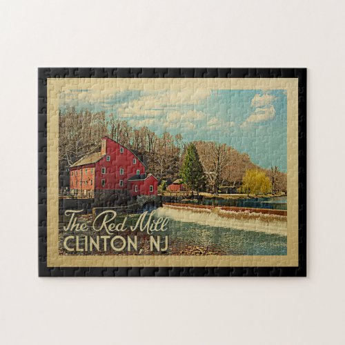The Red Mill Jigsaw Puzzle Clinton NJ Vintage