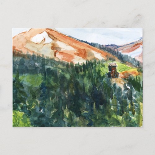 The Red Mountain Mining District Watercolor Postcard