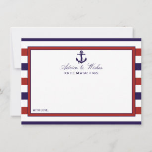 The Red & Navy Nautical Anchor Wedding Collection Advice Card