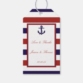 The Red & Navy Nautical Anchor Wedding Collection Gift Tags