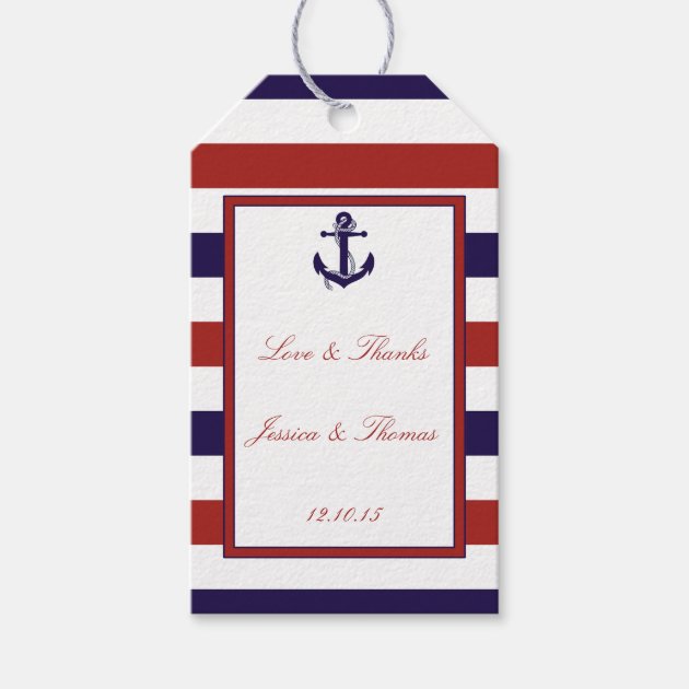 The Red & Navy Nautical Anchor Wedding Collection Gift Tags