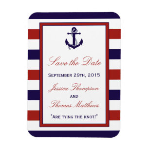 The Red & Navy Nautical Anchor Wedding Collection Magnet