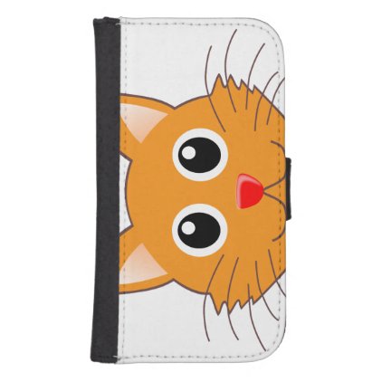 The red-nosed orange Cat Galaxy S4 Wallet Case