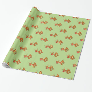 the Red Nosed Reindeer Green Wrapping Paper