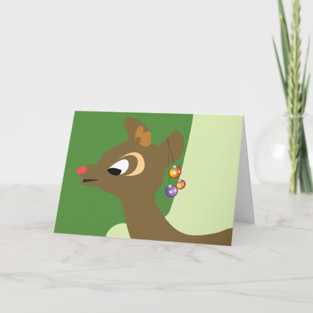 - the red nosed reindeer holiday card (Front)