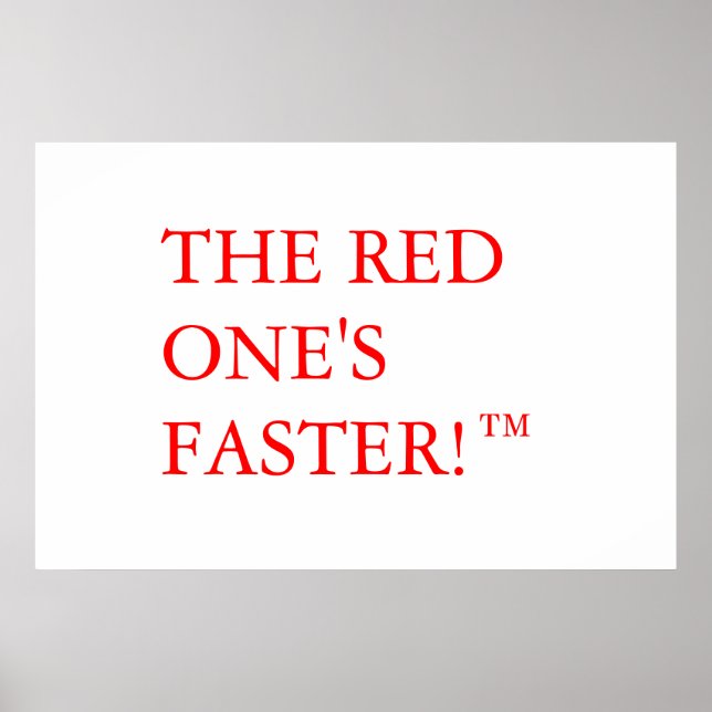 The red one's faster!™ poster (Front)