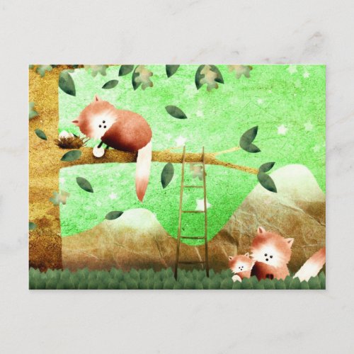 The red panda came prepared  postcard