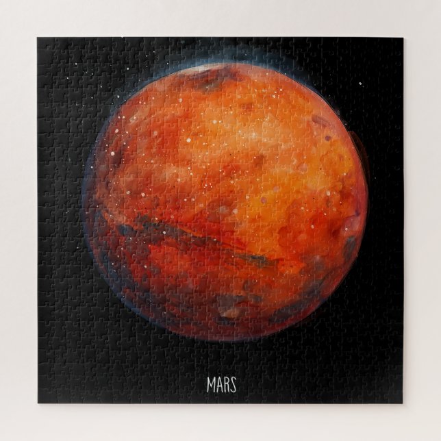 The Red Planet: Mars Watercolor Jigsaw Puzzle (Vertical)