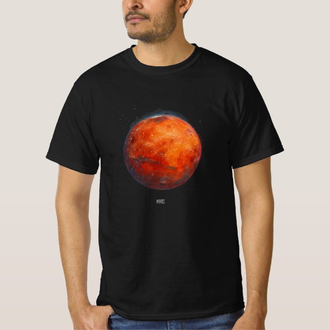 The Red Planet: Mars Watercolor T-Shirt (Front)