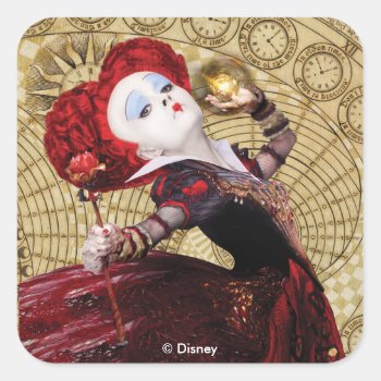 The Red Queen | Adventures In Wonderland Square Sticker by AliceLookingGlass at Zazzle