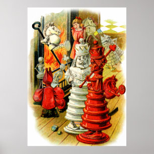 The Red Queen and the White King in Wonderland Poster