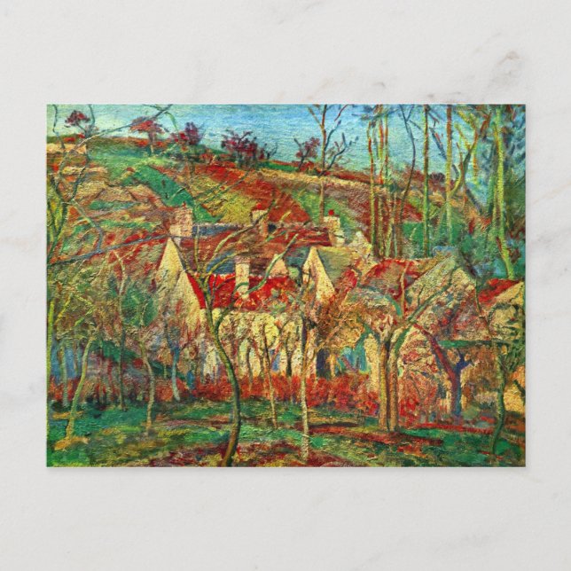 The red roofs by Camille Pissarro Postcard (Front)