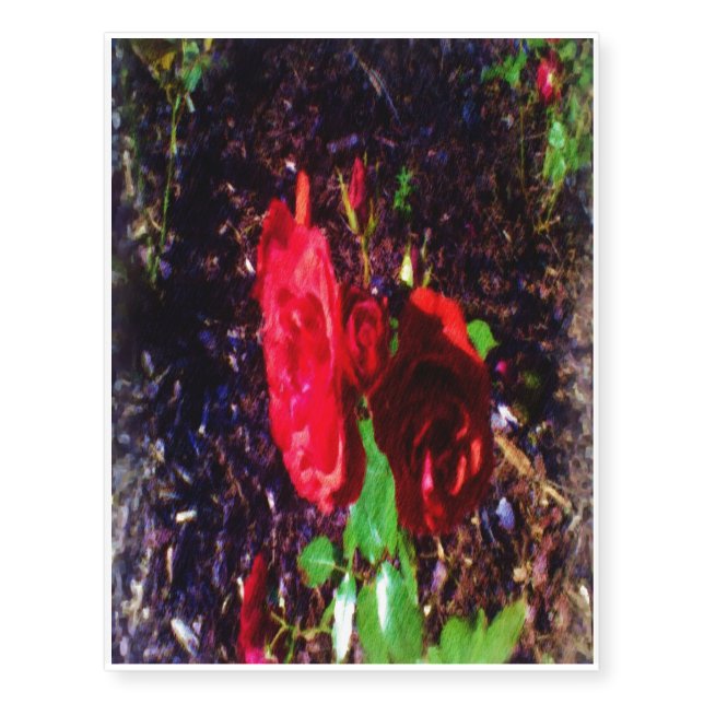 The Red Rose Flower Temporary Tattoos (Front)